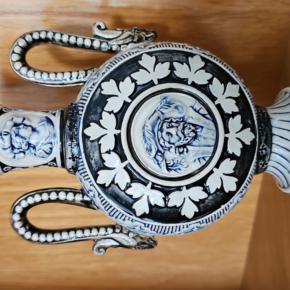 ⚱️HP⚱️Antique German Salt-Glazed Stoneware Vase 19th Century Historismus Period - Picture 4 of 15